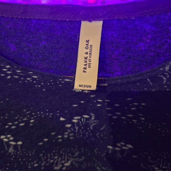 *RARE* FRANK & OAK INDIGO DYED ALL OVER SCOOPNECK TEE US M - Picture 3 of 4